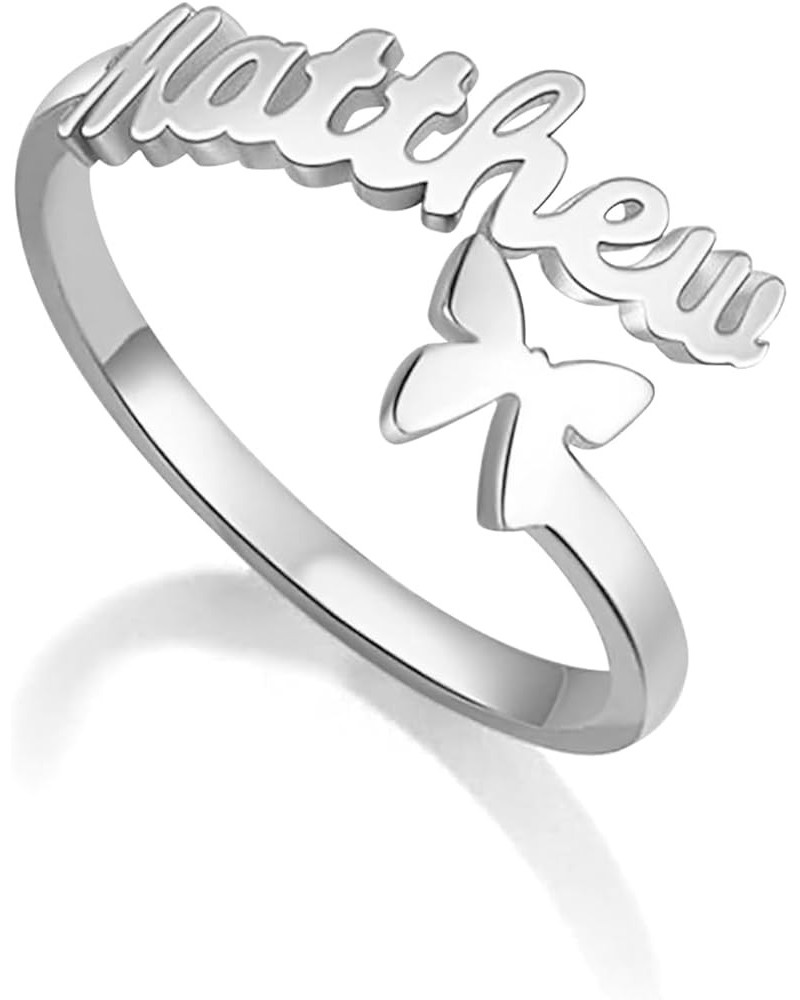 Custom Ring for Women with 2 Names 925 Sterling Silver/Stainless Steel Name Ring Personalized Memorial Rings for Women Birthd...