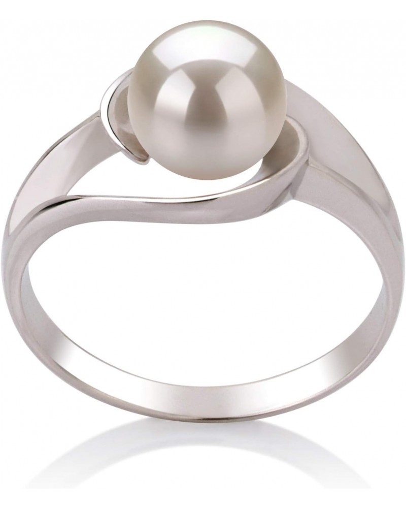 Clare White 6-7mm AAA Quality Freshwater 925 Sterling Silver Cultured Pearl Ring For Women $32.24 Rings