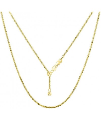 Sterling Silver 1.7MM Adjustable Sparkle Roc Chain Necklace - Thin Adjustable Necklace in 2 colors gold $12.00 Necklaces