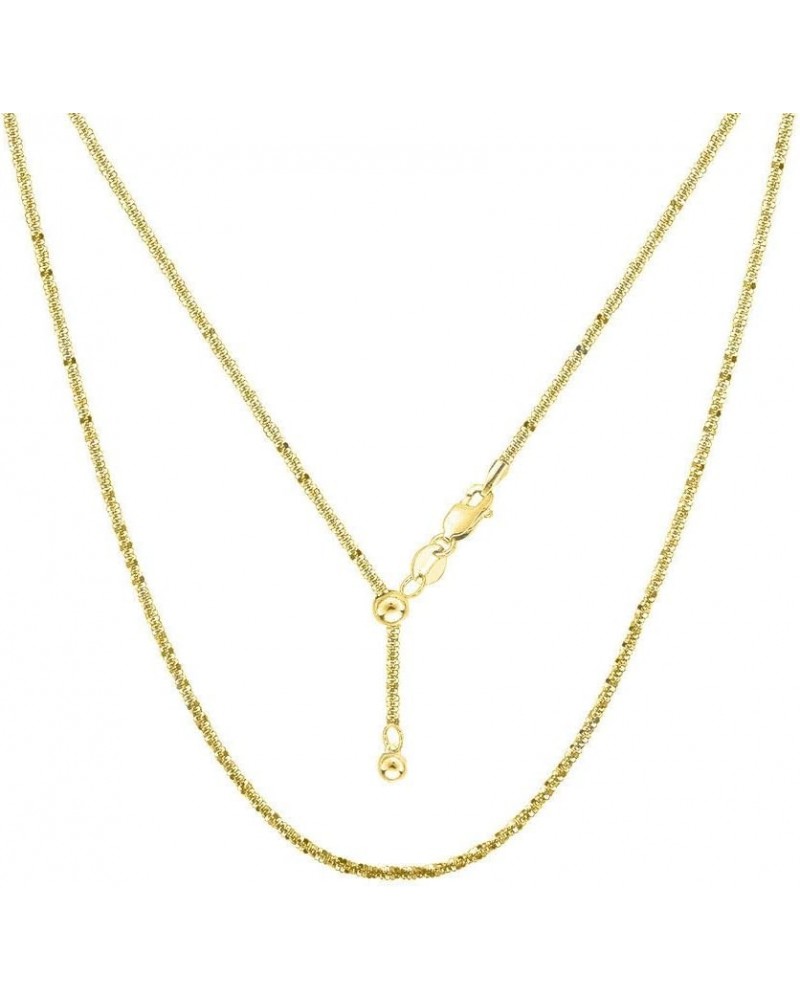 Sterling Silver 1.7MM Adjustable Sparkle Roc Chain Necklace - Thin Adjustable Necklace in 2 colors gold $12.00 Necklaces