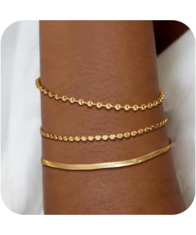 Layered Bracelets Bracelets Set for Women 14K Gold Plated/Silver Dainty Link Chain Bracelet Stackable Jewelry Gifts for Girls...