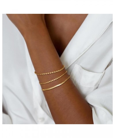 Layered Bracelets Bracelets Set for Women 14K Gold Plated/Silver Dainty Link Chain Bracelet Stackable Jewelry Gifts for Girls...