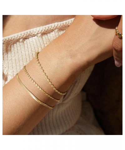 Layered Bracelets Bracelets Set for Women 14K Gold Plated/Silver Dainty Link Chain Bracelet Stackable Jewelry Gifts for Girls...