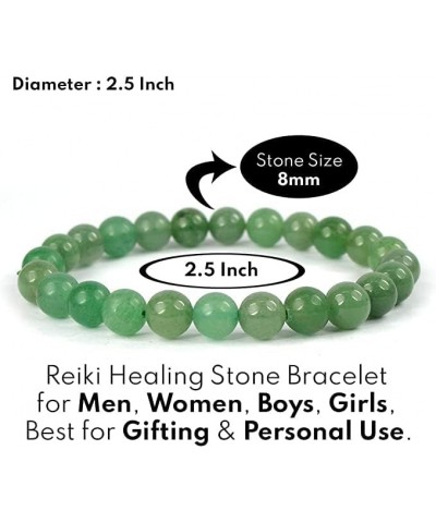 Pack of 2 - Green Jade 8mm Round Bead Bracelet | MONEY ATTRACTION Chakra Bracelets For Men & Women | Lavender Essential Oil, ...