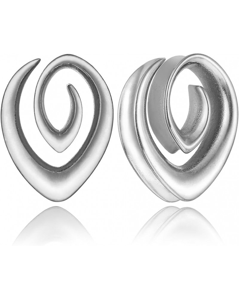 Saddle Plugs for Ears Gauges, 0g - 1 inch Spiral Gauges for Ears, Stainless Steel 316L Ear Tunnels Gauges for Men Ear Stretch...