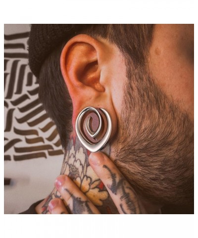 Saddle Plugs for Ears Gauges, 0g - 1 inch Spiral Gauges for Ears, Stainless Steel 316L Ear Tunnels Gauges for Men Ear Stretch...