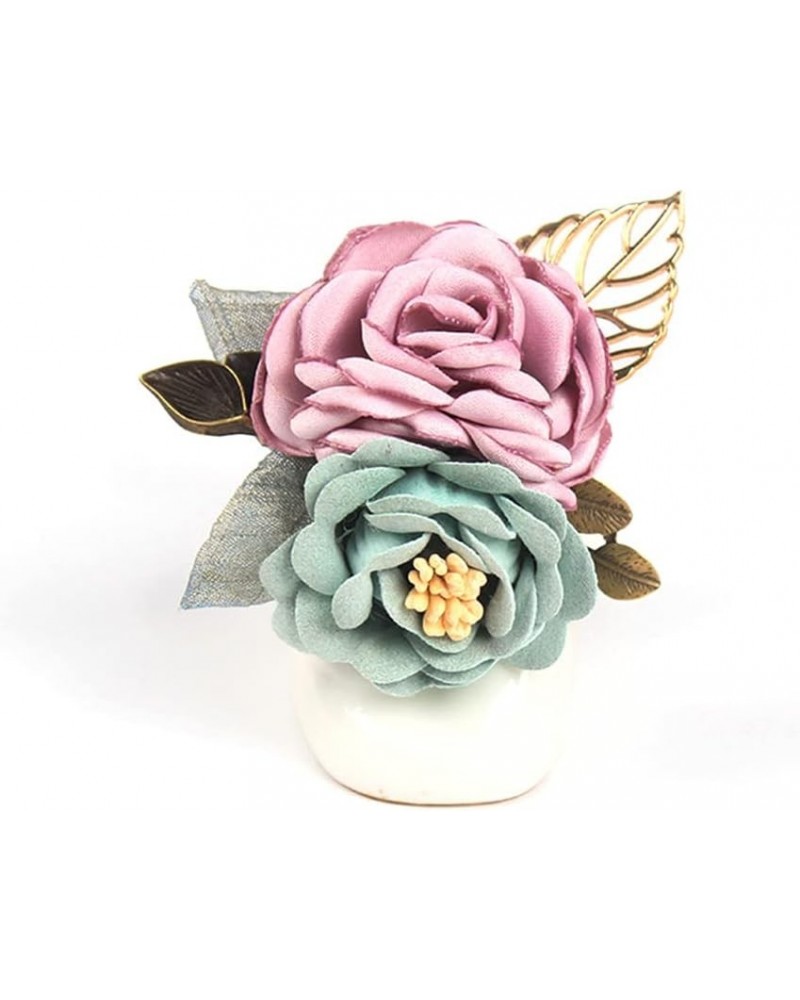 Women's fabric flower brooch fashion coat brooch brooch hairpin head flower dual purpose (Multi-color optional) purple $8.24 ...