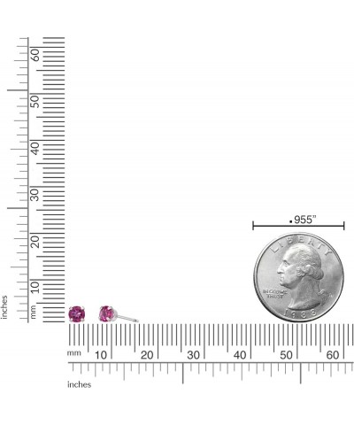 0.20 to 0.70 Carat Round Gemstone Stud Earrings for Women in 14k Yellow or White Gold 4 mm Birthstone Post with Friction Back...