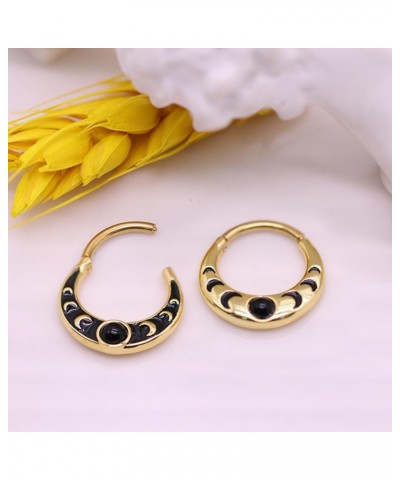 16G 316L Colorful Septum Rings Hoop 8mm/10mm Stainless Steel Segment Nose Rings Cartilage Clicker Hoop Earrings for Rook, Dai...