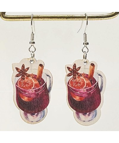 Celebrate Wine Earrings Wine Glasses Earrings Acrylic Wooden Cute Funny Red Wine Moon Black Cat Earrings Party Jewelry Gift F...