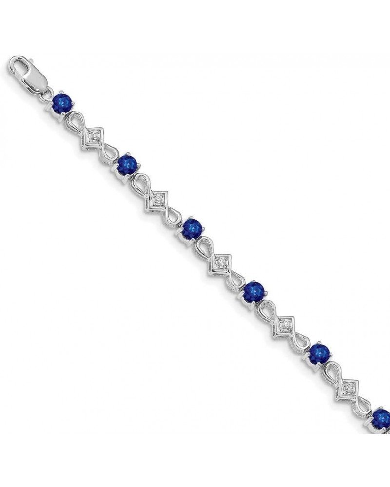 14K White Gold Diamond and Emerald Bracelet Sapphire $438.82 Bracelets