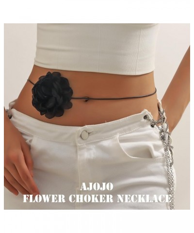 AJOJO Flower Choker Necklaces for Women Girls, Big Rose Yarn Floral Velvet Choker Neckband Accessories for Dress 6 Colors Big...