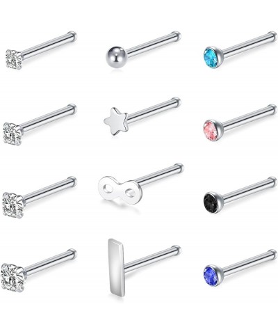 18G 20G 22G Nose Pin Bone Screws Studs Surgical Steel Body Piercing Jewelry for Women Men M: 20g nose pin set $8.39 Body Jewelry