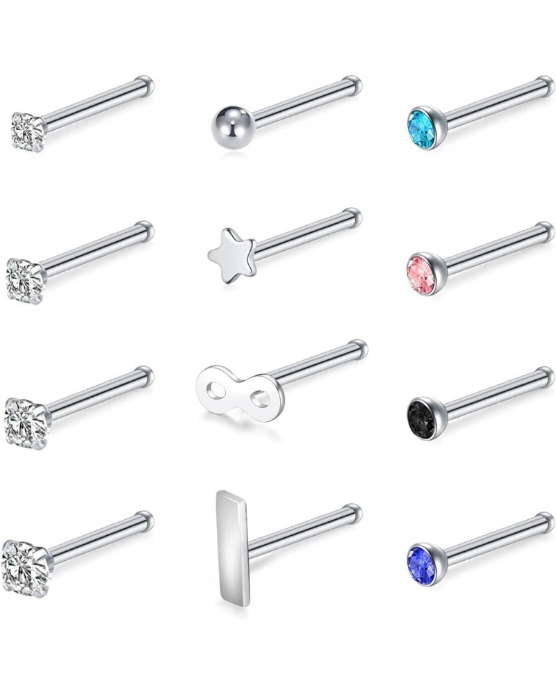 18G 20G 22G Nose Pin Bone Screws Studs Surgical Steel Body Piercing Jewelry for Women Men M: 20g nose pin set $8.39 Body Jewelry