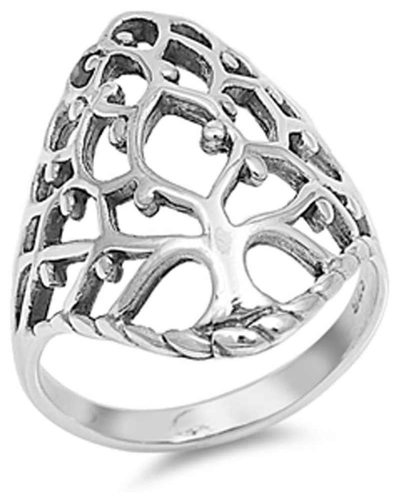 Women's Tree of Life Cutout Fashion Ring New 925 Sterling Silver Band Sizes 5-10 $16.93 Others