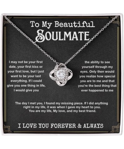 To My Beautiful Soulmate Necklace For Women, Necklace For Wife From Husband, Girlfriend Necklace From Boyfriend, Wife Birthda...