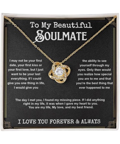 To My Beautiful Soulmate Necklace For Women, Necklace For Wife From Husband, Girlfriend Necklace From Boyfriend, Wife Birthda...