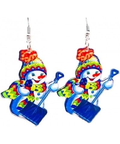 Colorful Acrylic Christmas Earrings Christmas Tree Dwarf Snowman Christmas Gnome Earrings for Women Girls Teacher Xmas Party ...