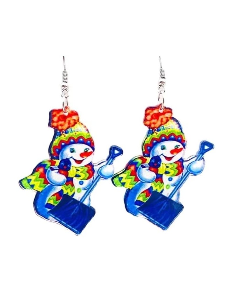 Colorful Acrylic Christmas Earrings Christmas Tree Dwarf Snowman Christmas Gnome Earrings for Women Girls Teacher Xmas Party ...