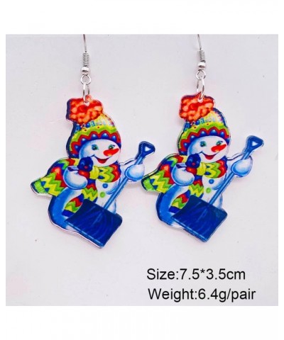 Colorful Acrylic Christmas Earrings Christmas Tree Dwarf Snowman Christmas Gnome Earrings for Women Girls Teacher Xmas Party ...