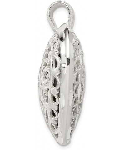 925 Sterling Silver Filigree Puffed Heart Pendant (L-36 mm, W- 35 mm) Gift for Women $51.29 Pendants