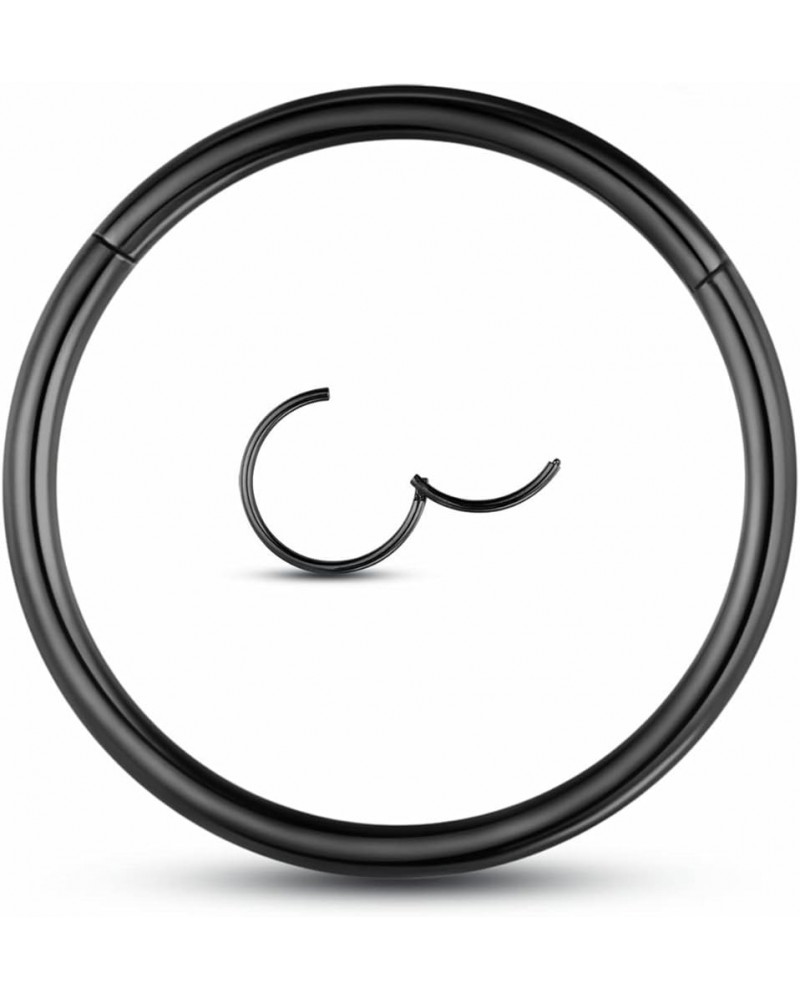 Nose Ring Lip Septum Earring-Clicker: Double/Triple Ring Open Stacked Ring 14G/16G/18G/20G 6mm/8mm/10mm/12mm 316L Surgical St...