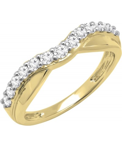0.55 Carat (ctw) Round White Diamond Contour Wedding Band for Women in 14K Gold 6 Yellow Gold $258.03 Bracelets
