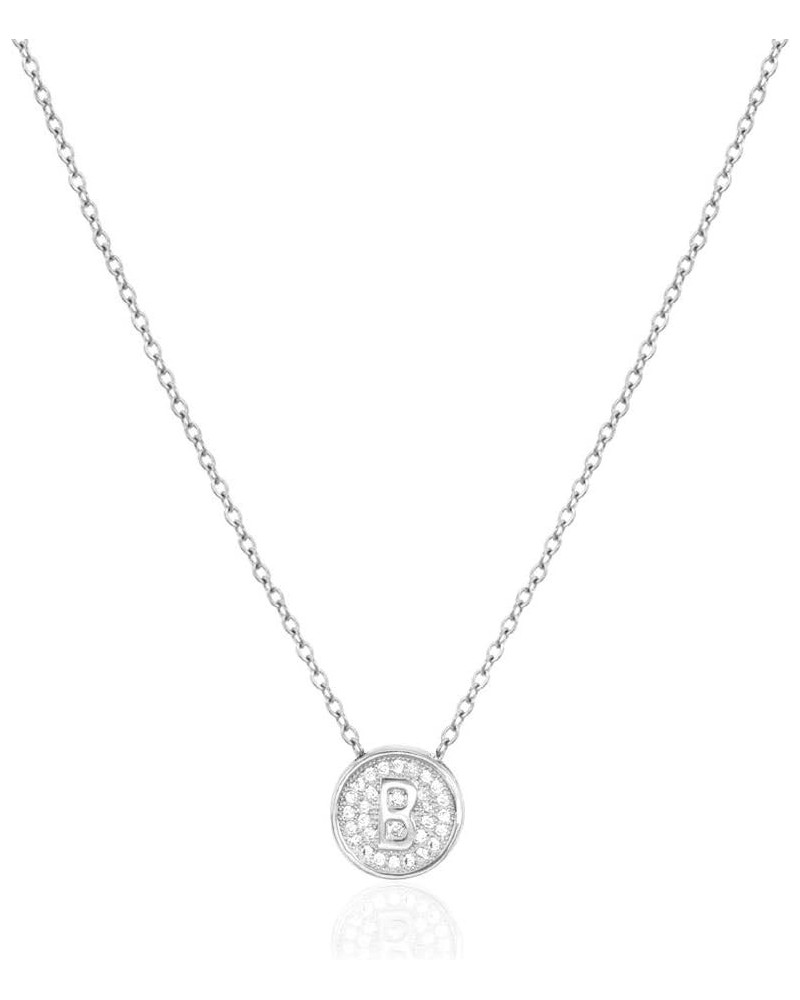 Me Plus Women Teen Girls Stainless Steel Disc Pendant Charm W/Rhinestone Gold Silver Initial 26 Letters Alphabet Necklace B -...