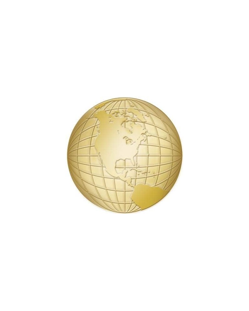 Globe Lapel Pins - 1" 3D Gold Globe Earth Pins 1 Pack 5 $9.90 Brooches & Pins