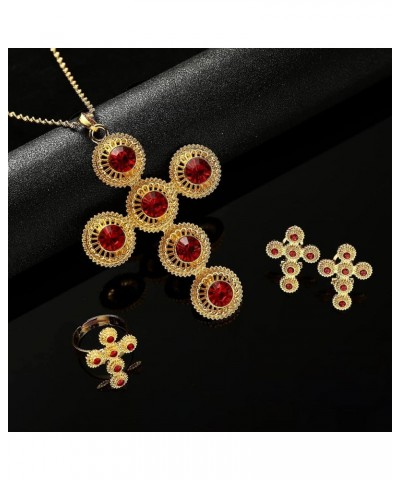 Ethiopian Jewelry Sets Pendant Necklaces Earrings Ring for Women Eritrean African Bride Gifts gold $7.02 Jewelry Sets