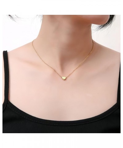 Tiny Gold Initial Heart Necklace-14K Gold Plated Handmade Dainty Gift for Women Girl Necklace Jewelry Y-13.8+2" 13.8+2 $8.54 ...