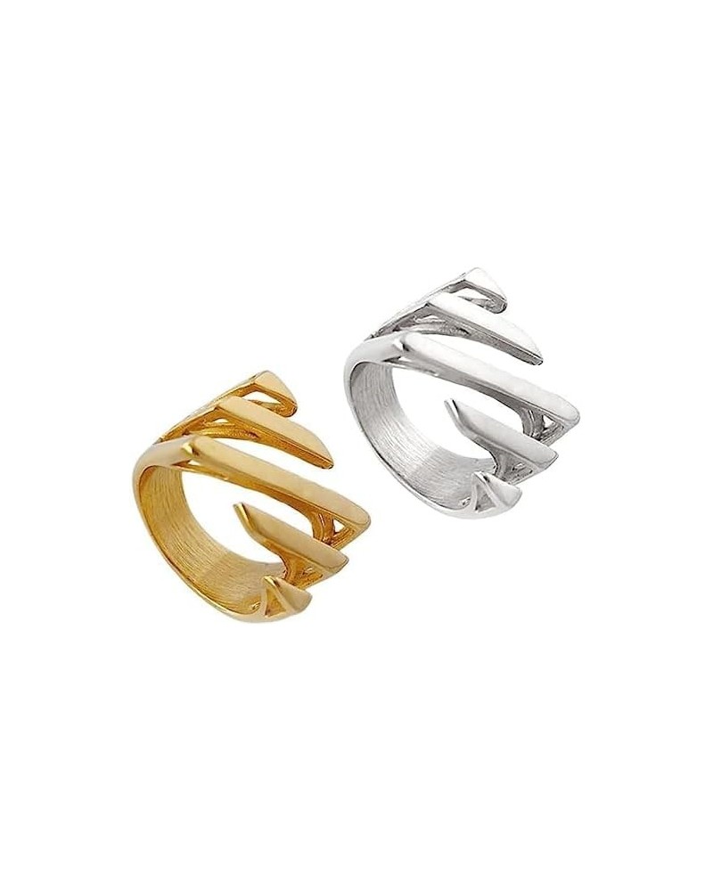 Layered Twill Ring, 2023 New Twill Cutout Women's Statement Rings, Asymmetrical Geometric Rectangular Minimal Ring for Women ...