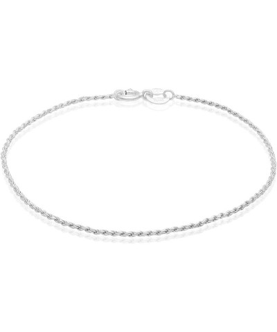 925 Sterling Silver 1mm Italy Rope Chain Anklet for Women Girls, Size 9", 10", 11 Silver - 9 $8.15 Anklets