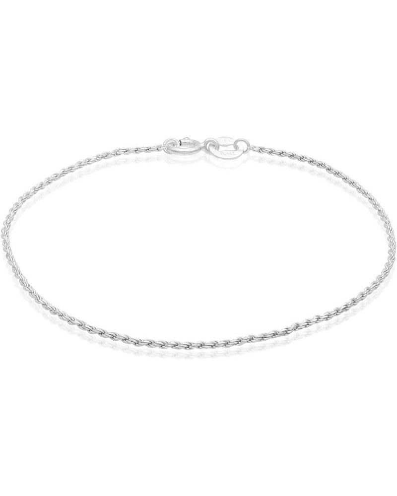 925 Sterling Silver 1mm Italy Rope Chain Anklet for Women Girls, Size 9", 10", 11 Silver - 9 $8.15 Anklets