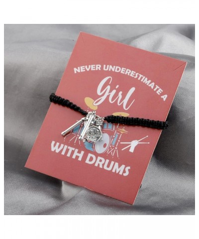 Drummer Gifts Drum Kit and Drumstick Pendant Necklace Drum Player Band Jewelry Music Lovers Bracelet Musician Gift DrummerRop...