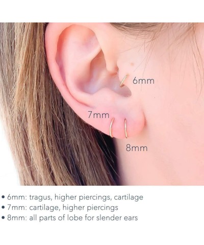 Huggie Hoop Earrings for Women Men - 316L Surgical Stainless Steel 6mm 8mm 10mm Mens Ear Hugging Hoop Earrings for Cartilage ...