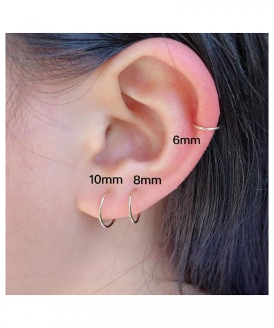 Huggie Hoop Earrings for Women Men - 316L Surgical Stainless Steel 6mm 8mm 10mm Mens Ear Hugging Hoop Earrings for Cartilage ...