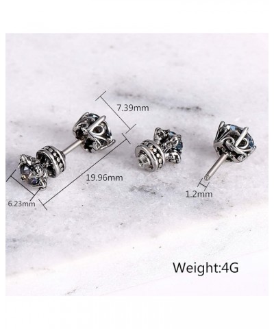 Stainless Steel Ear Stud Piercing Earrings for Men Women CZ Earrings Cubic Zirconia Screwback Earrings Blue $11.18 Earrings