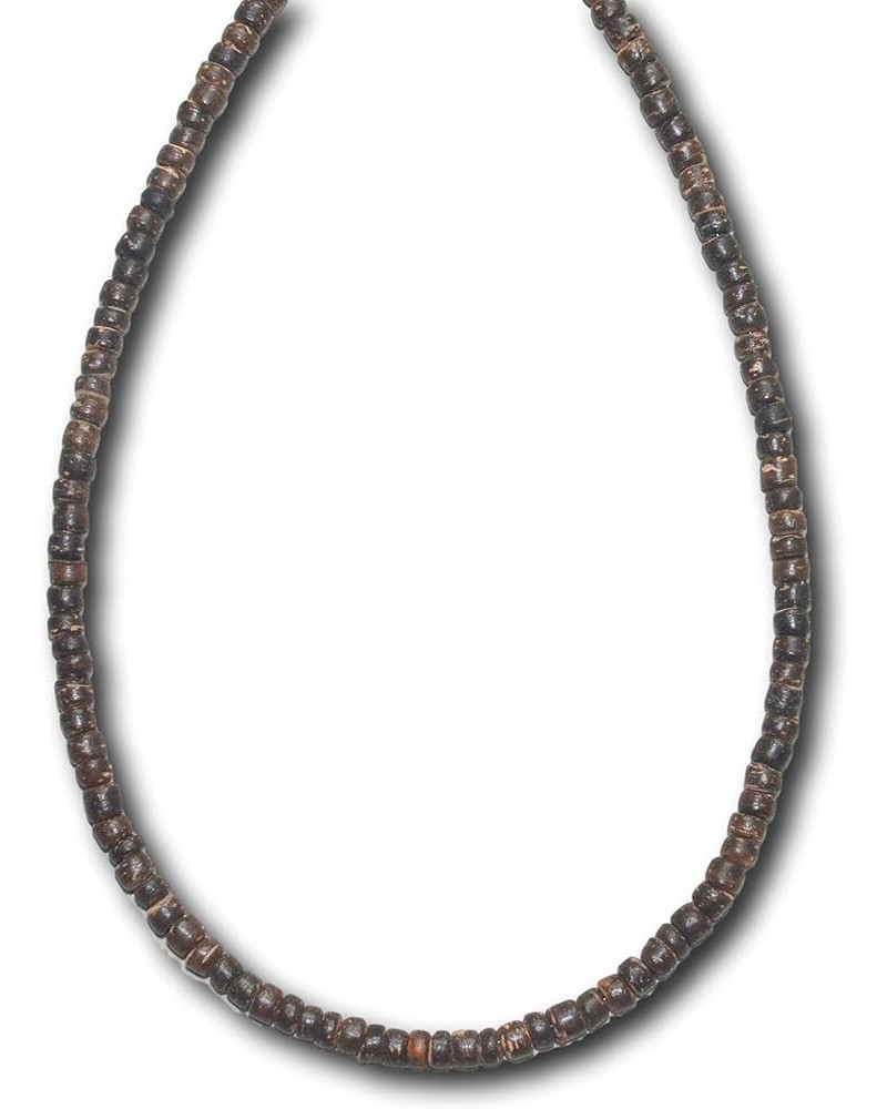 Mens and Womens Real Brown Coconut Beads, Summer Beach Necklace From the Philippines - 5mm (3/16") 16.0 Inches $11.17 Necklaces