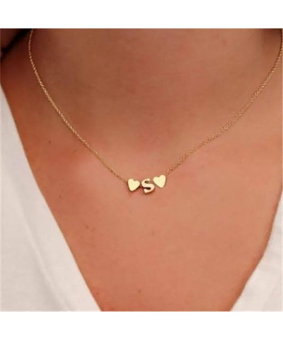 Gold Initial Heart Necklaces for Women Girls, Dainty Gold Letter Necklace Tiny A-Z Pendant Choker Necklace Trendy Cute Person...