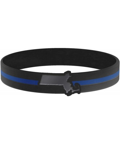 Thin Blue Line State Bracelets 7.0 Inches Massachusetts $8.05 Bracelets