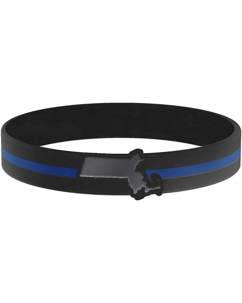 Thin Blue Line State Bracelets 7.0 Inches Massachusetts $8.05 Bracelets