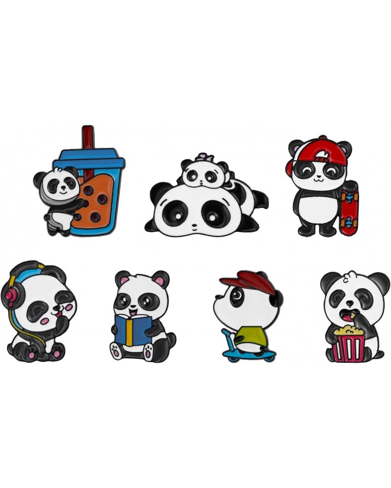 Cute Panda Brooch Pins Set Panda Enamel Lapel Pin Animal Panda Brooch for Women DIY Decoration (BCP Panda) $7.50 Brooches & Pins