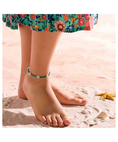 Handmade Beaded Anklet Colored Flower Foot Chain Boho Ankle Bracelet Extension Ankle Accessories Sea Foot Slave Chain Jewelry...