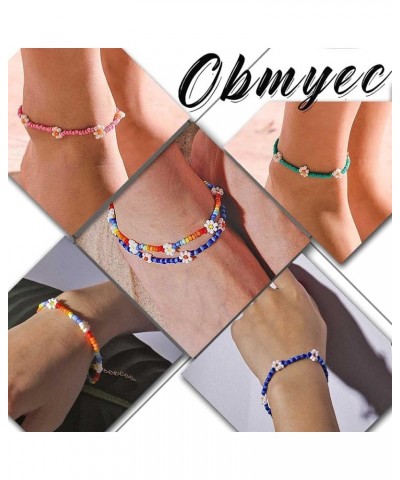 Handmade Beaded Anklet Colored Flower Foot Chain Boho Ankle Bracelet Extension Ankle Accessories Sea Foot Slave Chain Jewelry...