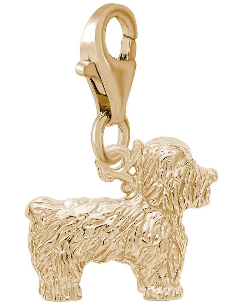 Bichon Frise Charm with Lobster Clasp, Gold Plated Silver $18.60 Bracelets