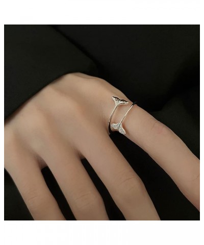 Couple Mermaid Ring 925 Sterling Silver Cubic Zirconia Open Statement Rings Wrap Finger Band Engagement Promise Stacking Ring...