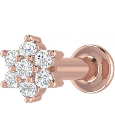 0.04 Carat 7-Stones Cluster Diamond Nose Pin Stud in 14K Gold Rose Gold $41.40 Body Jewelry