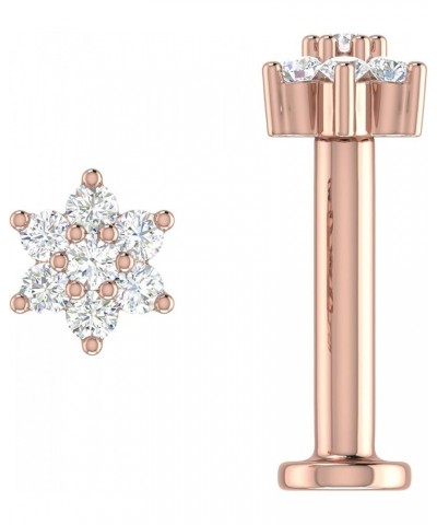 0.04 Carat 7-Stones Cluster Diamond Nose Pin Stud in 14K Gold Rose Gold $41.40 Body Jewelry