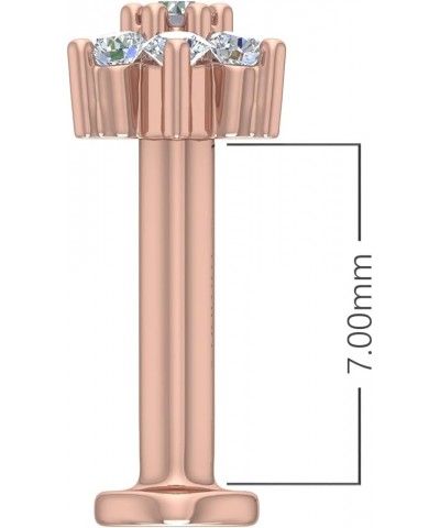 0.04 Carat 7-Stones Cluster Diamond Nose Pin Stud in 14K Gold Rose Gold $41.40 Body Jewelry